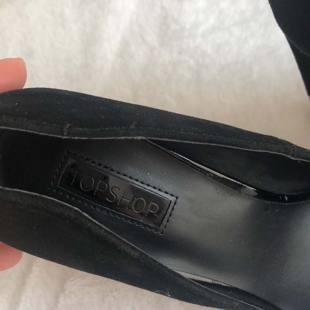 Topshop Black Suede High Heels Size 39 8.5 - Picture 7 of 15